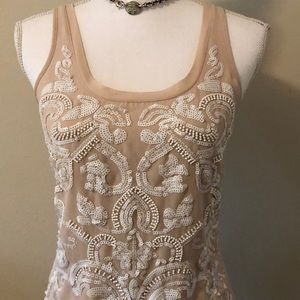 EXPRESS Nude Sequin Tank